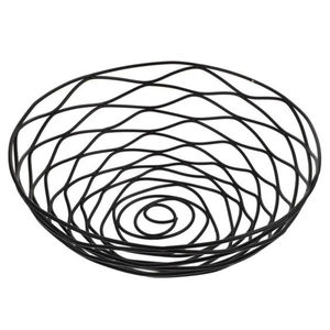 Panier en fil métallique fait à la main de haute qualité usine directe inde Design minimaliste enduit de poudre noir cuisine fruits ménagers - Product Image 1