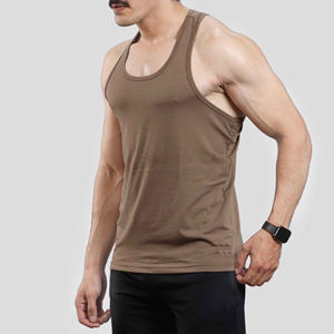 Débardeurs de sport d'été pour hommes-Vêtements d'entraînement décontractés respirant coton Fitness débardeur grande taille en gros - Product Image 3