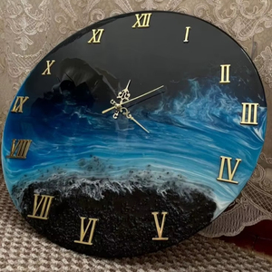 นาฬิกาติดผนังเรซินอีพ็อกซี่เรซิ่นต่างๆห้องนั่งเล่นที่ดีที่สุด qulatiye เฟอร์นิเจอร์บ้านนาฬิกาติดผนังที่กำหนดเองได้ดีที่สุด - Product Image 6