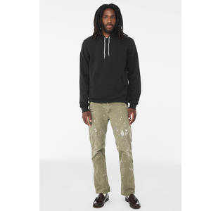 Sudadera con capucha de invierno negra Unisex 52% Airlume algodón 48% poliéster ajuste cómodo suave cálido sudadera de lana con cuentas - Product Image 1