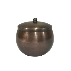 High Quality Round Copper Antique Metal Iron Candle <b>Jar</b> for Home Decoration Occasional Candle Vessel - Product Image 1