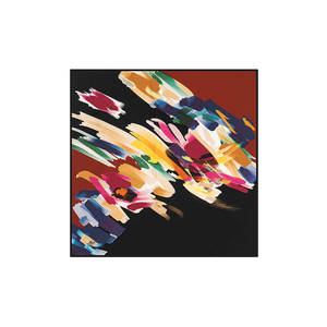 Black Floral Chiffon Square Fashion Scarf - Product Image 1
