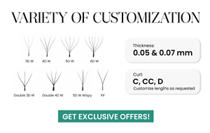 Pestañas YY Estrechas con Punta Dividida, Extensiones de Pestañas Negras Mate, Abanicos Preformados con Efecto Volumen, Pestañas de Visón YY de 25 mm al por Mayor - Product Image 4