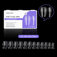 504 pièces/boîte pointes d'extension d'ongles en Gel souple artificiel avec boîte d'emballage ABS naturel Transparent court couverture complète pointes d'ongles