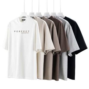 Custom Logo Men's <b>T</b>-<b>Shirts</b> Embroidery Cotton Jersey <b>T</b>-<b>Shirts</b> Short Sleeve Crew Neck Blank <b>White</b> Black-Oversize <b>Plain</b> <b>T</b>-<b>Shirts</b> - Product Image 4