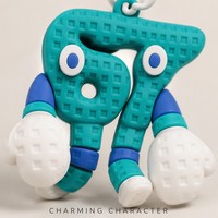 Porte-clés en silicone en forme de chiffre, porte-clés mathématique, dessin animé, pendentif en caoutchouc souple pour enfants, étudiants, cadeau, vente en gros, OEM