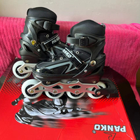 Patins à roulettes en ligne 4 roues Châssis en aluminium Semelle intermédiaire en caoutchouc Semelle extérieure en plastique Tige en PU Fermeture à enfiler Unisexe Printemps Hiver