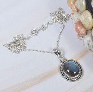 Labradorite Gemstone Design Simple Pendentif en argent sterling 925 Cadeau de mariage parfait pour l'amour avec bijoux de timbre 925 - Product Image 4
