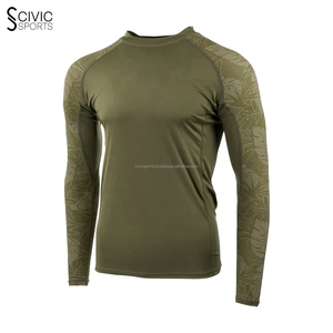 เสื้อแรชการ์ดแบบสีสำหรับผู้ใหญ่ผ้าโพลีเอสเตอร์ชุดป้องกันผดผื่นออกแบบโลโก้ได้ตามต้องการ - Product Image 5