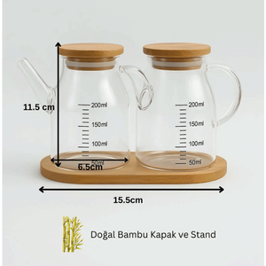Ensemble de 2 mini-récipients à sauce soja 200 ml, distributeurs d'huile et de sauce - Product Image 4