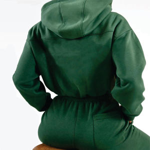 Conjunto de chándal cómodo con cremallera para mujer, ropa deportiva de dos piezas de cintura alta, chaqueta transpirable con cremallera, pantalones elásticos para invierno - Product Image 4