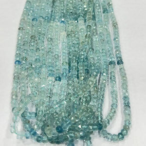 Chaîne de perles d'aquamarine bleue naturelle de qualité supérieure, 14 pouces, 5 mm, forme ronde lisse, perles de pierres précieuses - Product Image 1