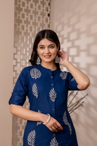 Women Pure Cotton Printed Front Slit <strong>Straight</strong> <strong>Kurta</strong> and <strong>Pant</strong> Set Office Wear <strong>Kurta</strong> Set for Womens - Product Image 2
