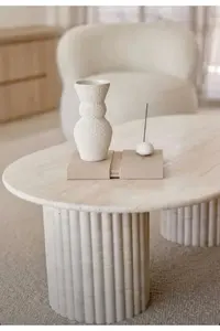 Mesa de Centro de Mármol Personalizada con Diseño Moderno |   Base y Tablero de Mesa de Mármol, Mesa de Comedor, Muebles para Sala de Estar - Product Image 3