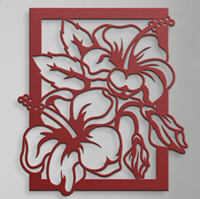 Plaque murale en bois de fleur d'hibiscus fabriquée à la main Design Art déco pour chalet de plage
