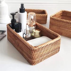 Woven Straw and Bamboo Storage <b>Baskets</b> <b>with</b> <b>Handle</b> Customizable Many Colors for Hanging or Clothing Storage - Product Image 4