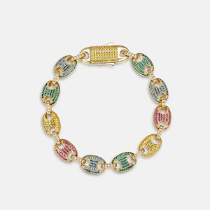 สร้อยข้อมือเทนนิสทรงเพชรทองคำคุณภาพสูง - ของขวัญ รับผลิตแบบ OEM ODM - Product Image 1