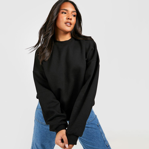 Sudadera con cuello redondo y estampado de gran tamaño de algodón de alta calidad, sudadera personalizada para mujer, venta al por mayor, precio bajo - Product Image 3