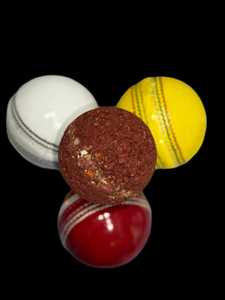 Hardball de cuero duradero profesional para Cricket y Match Play Rojo Blanco Amarillo Color Schemed Ball - Product Image 6