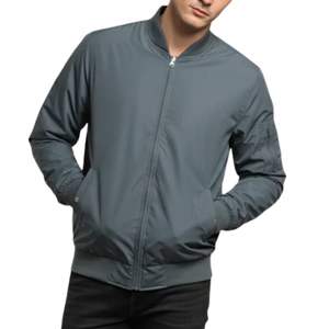 Blouson Bomber Slim Fit Bleu Royal Homme Broderie Logo Personnalisé Style Baseball Varsity Coupe-Vent Casual Blouson de Vol Extérieur - Product Image 4