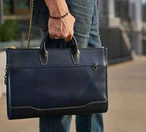 กระเป๋าเอกสารหนังแท้สไตล์วินเทจสำหรับผู้ชาย ดีไซน์หรูหรา เหมาะสำหรับใส่แล็ปท็อป ใช้ได้ทั้งทำงานและธุรกิจ - Product Image 3