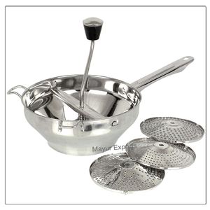 Molino de Alimentos de Acero Inoxidable Duradero de 20 cm con 3 Discos Ecológico para Moler Alimentos - Product Image 2