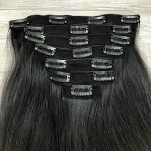 Extensiones de cabello con Clip más vendidas, todos los colores, cabello humano recto 100%, extensiones de cabello humano Remy, precio al por mayor - Product Image 4