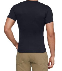 เสื้อยืดคอ V สำหรับผู้ชายผ้าฝ้ายอัด100% ออกแบบโลโก้ได้ตามต้องการ - Product Image 4