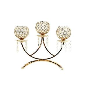 Bougeoir décoratif moderne en métal et cristal avec un design élégant pour créer une ambiance chaleureuse dans les intérieurs de maison élégants - Product Image 1