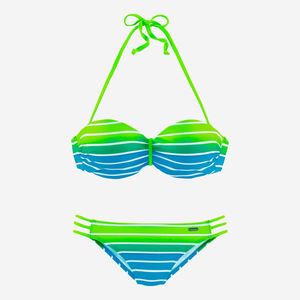 Conjunto de Bikini Turquesa con Lentejuelas y Estampado Frontal, Traje de Baño Sexy para Playa, Piscina, Resort, Vacaciones, Nuevo - Product Image 5