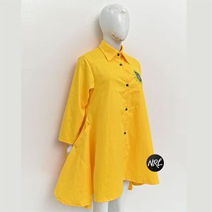 OEM diseño personalizado elegante alto-bajo para las mujeres sólido liso de alta calidad de moda de algodón de poliéster de alta-baja de las mujeres de la calle alta-baja - Product Image 2