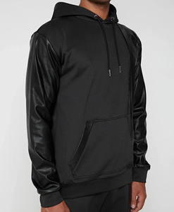 เสื้อสเวตเชิ้ตมีฮู้ดแบบสวมหัวของผู้ชายเสื้อสเวตเชิ้ตมีฮู้ดแขนยาวผ้าโพลีเอสเตอร์พิมพ์ลายแผ่นหนังมีโลโก้ - Product Image 5