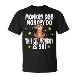 เสื้อยืดงานเลี้ยงวันเกิดครบรอบ 50 ปี Monkey See Monkey Do เสื้อยืดโปรโมชั่นอายุ 50 ปี - Product Image 1