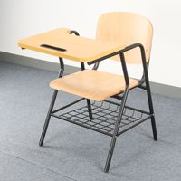 Mobilier scolaire Chaise d'étudiant Chaise de salle de formation et bureau Chaise d'école en bois avec tablette pour écrire