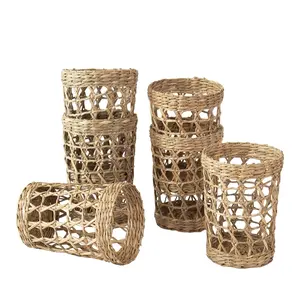 Handwicker Woven Seagrass Cup Holders Heat Resistant Wrapped Drinkware Hottess Dining Table Decor From Vietnam