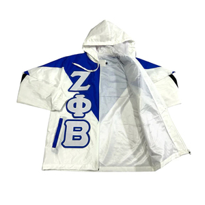 Áo khoác satin nam của hội sinh viên nữ Zeta Phi <span class=keywords><strong>Beta</strong></span>, hai màu, khóa kéo, thêu chữ và huy hiệu hội, kiểu bomber. - Product Image 4