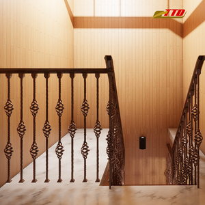 Decorative Iron <b>Stair</b> Railing Solutions with Durable <b>Stair</b> Parts Custom Metal Designs for Villa Homes 1 Year Warranty - Product Image 5