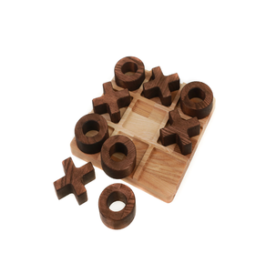 Jeu de Tic Tac Toe en Bois Foncé Luxueux avec des Pièces en Or X O pour Adultes, Table Basse, Bureau, Salon et Divertissement Premium - Product Image 4