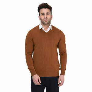 เสื้อสเวตเชิ้ตผู้ชายทรงโอเวอร์ไซส์ คอวี ผ้าฝ้ายฟลีซ 100% สไตล์สตรีทแฟชั่นลำลอง แบบเรียบง่าย - Product Image 5