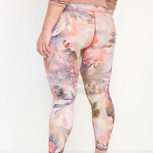 Venta caliente de las mujeres de tiro medio Spandex Crossover elástico Yoga Leggings sólido sublimación impresa para deportes gimnasio Fitness entrenamiento - Product Image 6