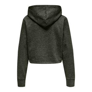 เสื้อฮู้ดครอปผ้าเทอร์รี่สำหรับผู้หญิง แบรนด์ OEM สำหรับฤดูหนาว แบบซิป มีลายปักและพิมพ์โลโก้ตามสั่งด้านหน้า - Product Image 2