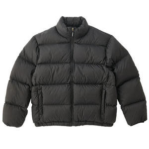 Nouvelles vestes matelassées en coton unisexes à col montant et fermeture éclair intégrale, style streetwear, couleur unie, logo personnalisé - Product Image 1