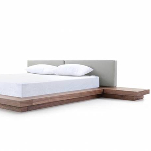 Muebles de dormitorio de diseño europeo moderno de lujo para TH-H8423, cama real tipo integrada con Mesillas de noche en cabecero supergrande - Product Image 1