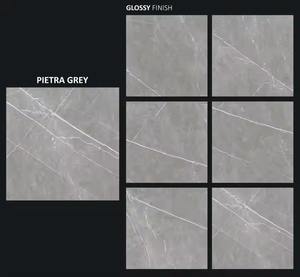 Pietra กระเบื้องปูพื้นพอร์ซเลนขัดเงาสีเทามันวาวขนาด800x800มม. กระเบื้องผนังเซรามิกหนา8มม. เนื้อมันวาว - Product Image 1