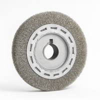 Brosse à fil métallique en acier inoxydable DIY OEM avec manche en fer, diamètre personnalisable pour le polissage des métaux et la préparation des surfaces (Inde)