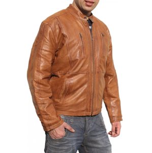 Veste en cuir pour hommes automne hiver meilleure qualité veste en cuir pour hommes veste en cuir véritable pour hommes - Product Image 6