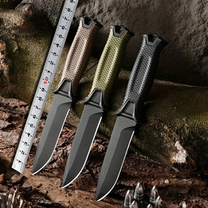 Couteau Bowie multifonctionnel portable d'extérieur, lame en acier Damas à pointe tombante, personnalisable en gros OEM ODM PRESTIGE BLADES - Product Image 2