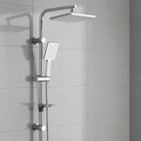 Ensemble de colonne de douche en acier inoxydable 304 pour projets d'appartements (OEM/ODM), sans robinetterie, avec inverseur entièrement en cuivre et flexible en acier inoxydable 201