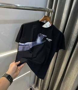 เสื้อยืดสตรีทแวร์หรูหราสำหรับผู้ชาย ผ้าฝ้าย 100% ถักแบบเรียบ ดีไซน์วินเทจลายหัวกะโหลก ล้างสีแบบแอซิด สไตล์ไฮสตรีท - Product Image 5