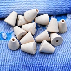 Perles en bois non finies en forme de cône, perles en bois de forme personnalisée et colorées, perles en bois façonnées et dimensionnées, produit artisanal indien - Product Image 6